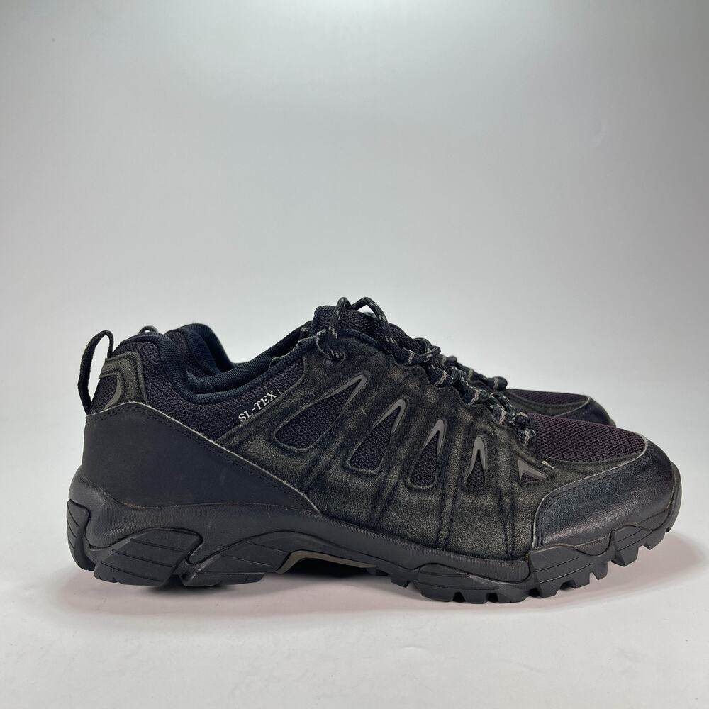 ShuLook Black Grey Lace Up Outdoor Waterproof Hiking Trail Shoes Men's Size 13
